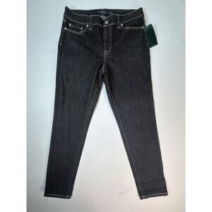 Ralph Lauren Jeans Co Jeans Womens 8 Dark Wash Black Contrast Denim High Rise NW